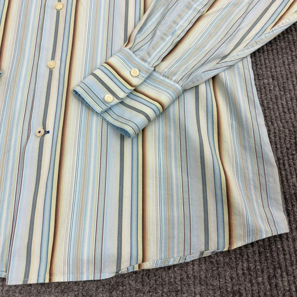 Banana Republic Button Up Mens M‎ Blue Striped Long Sleeve Casual Office Style